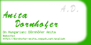 anita dornhofer business card