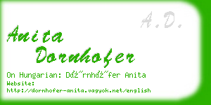 anita dornhofer business card